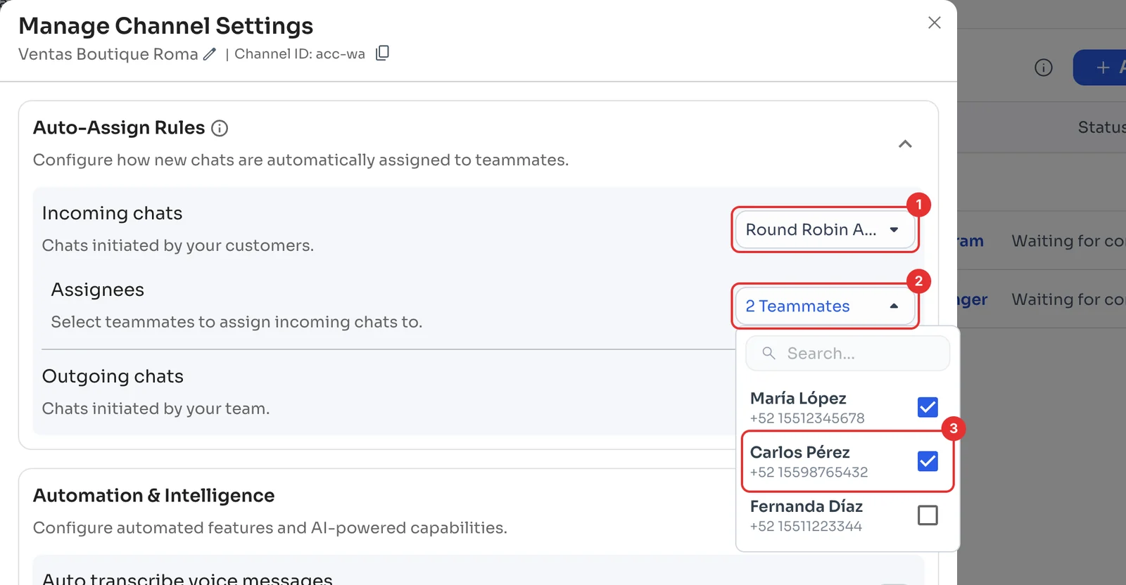 Round Robin Assign on with the Assignees list open