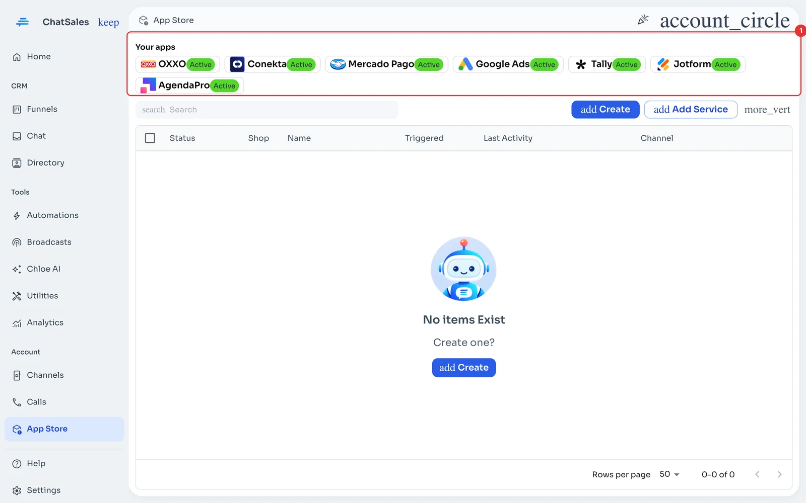 App Store with Your apps at the top