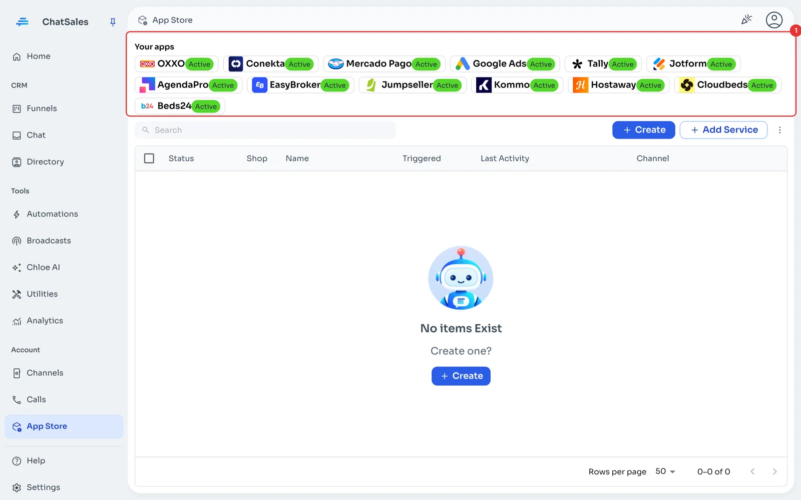 App Store with Your apps at the top