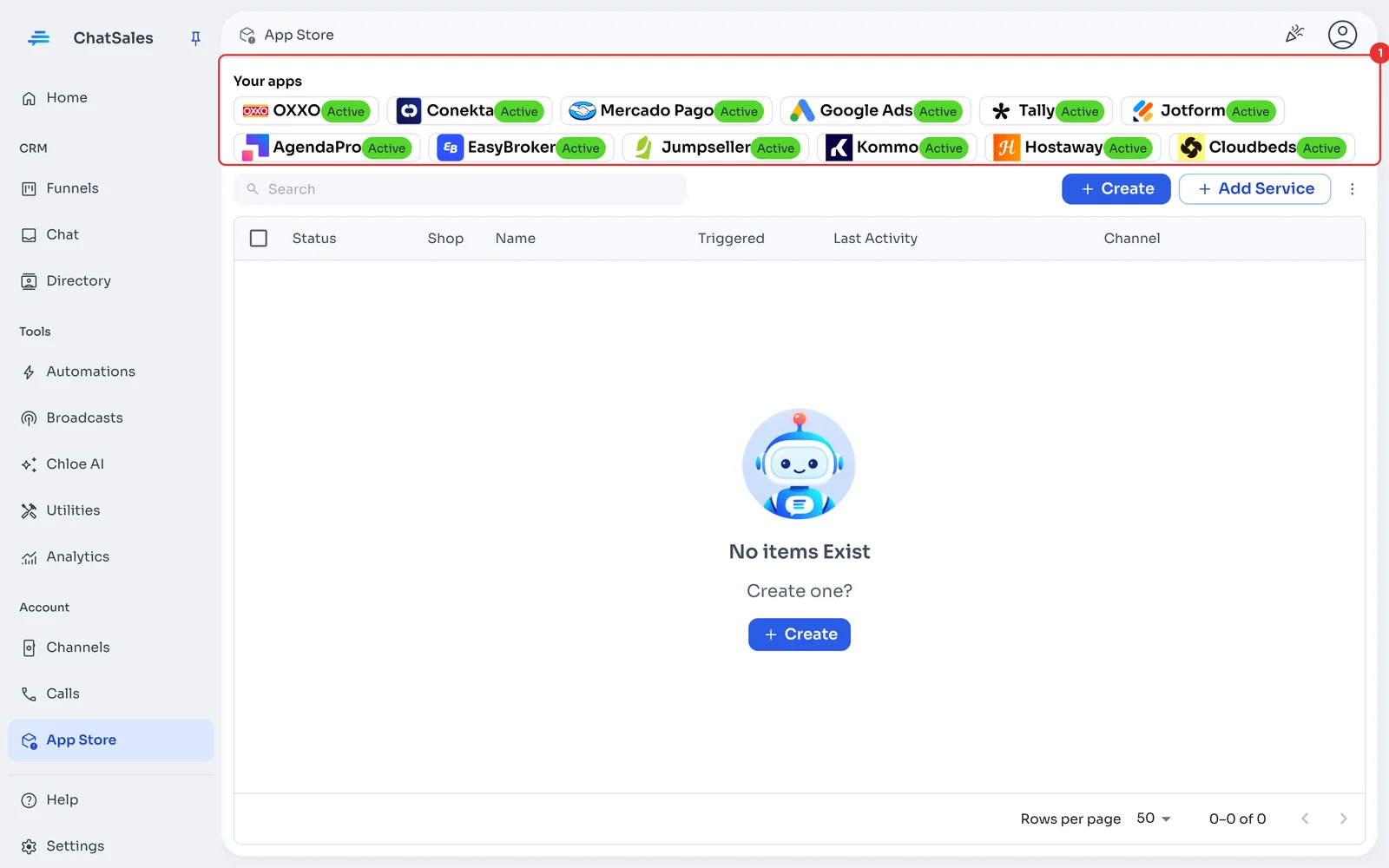 App Store with Your apps at the top