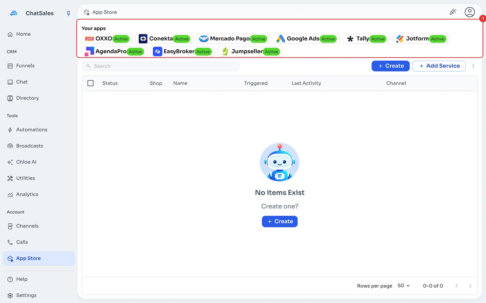 App Store with Your apps at the top