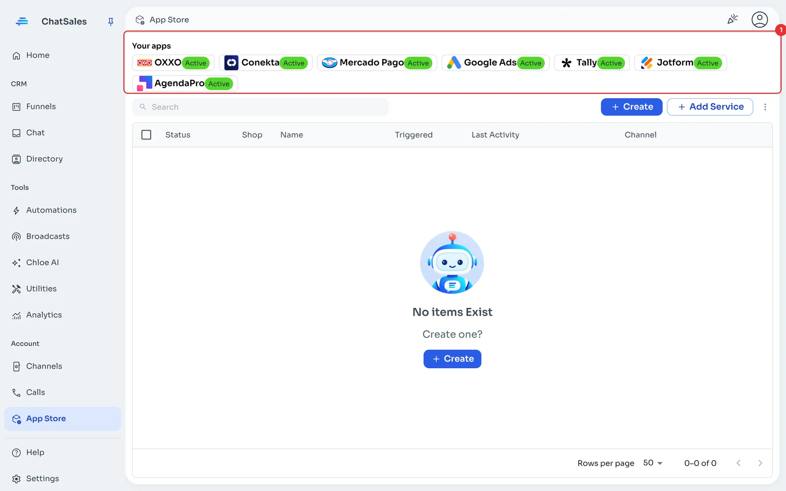 App Store with Your apps at the top