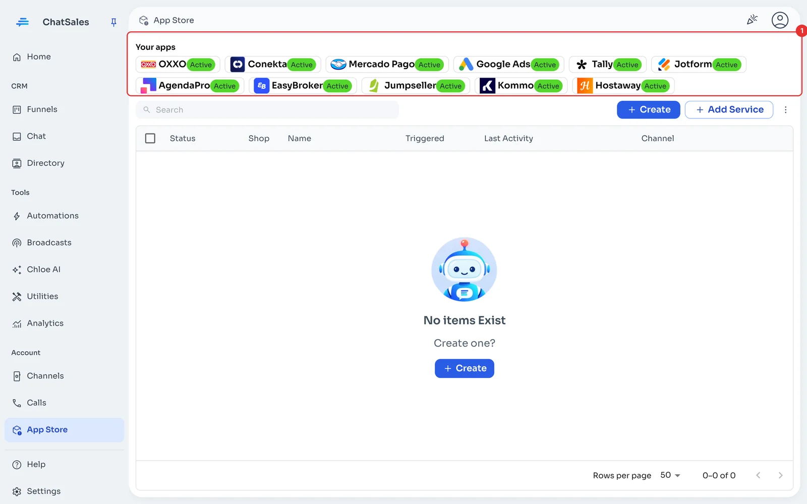App Store with Your apps at the top