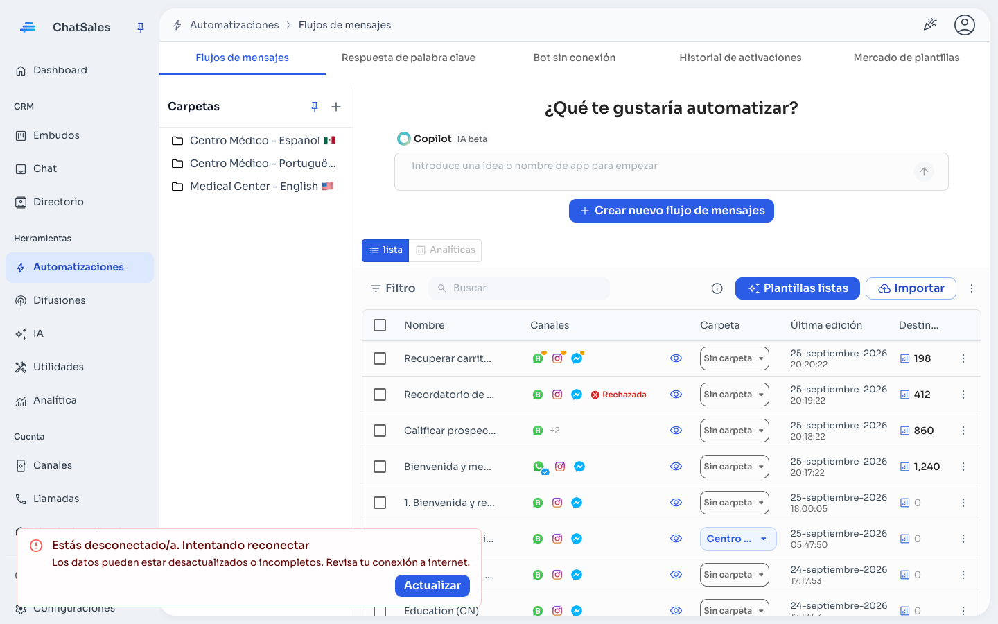 Flows and auto-replies — ChatSales