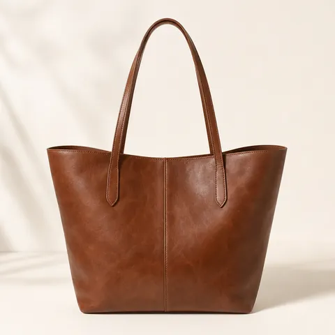 Bolsa tote de piel café