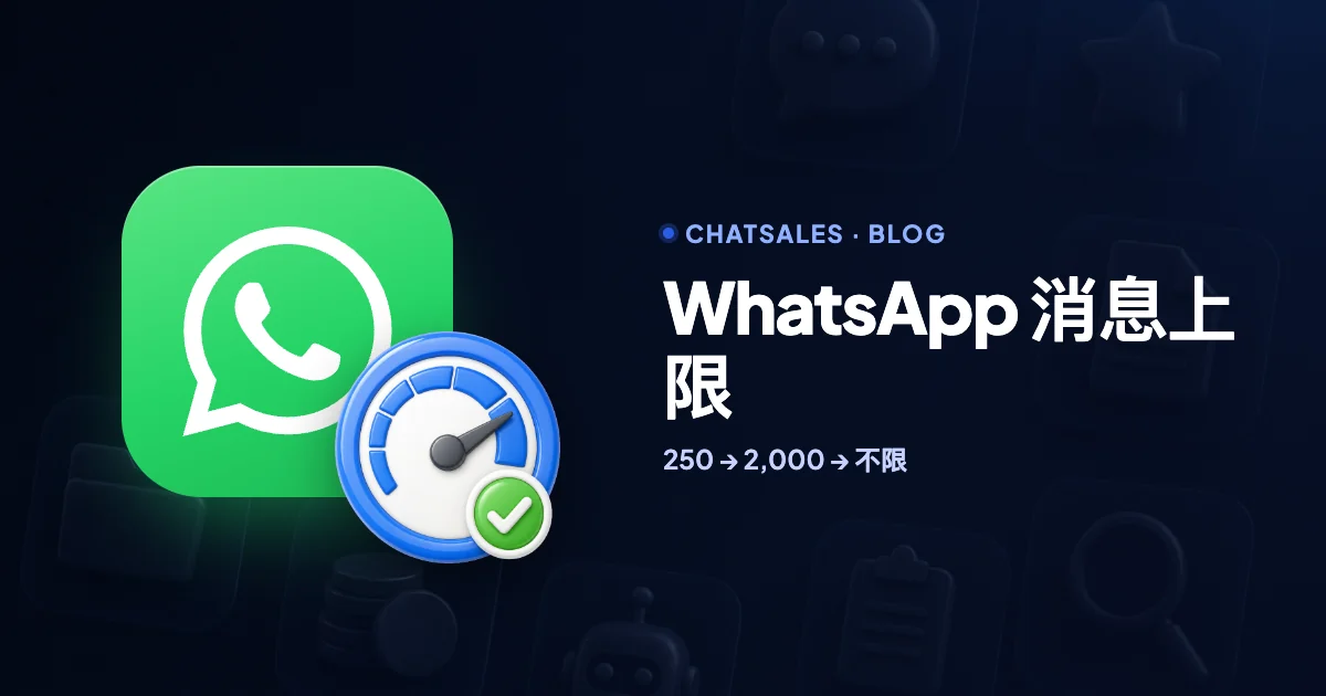 2026 年 WhatsApp 消息上限：250、2,000、10,000，怎样逐级提额