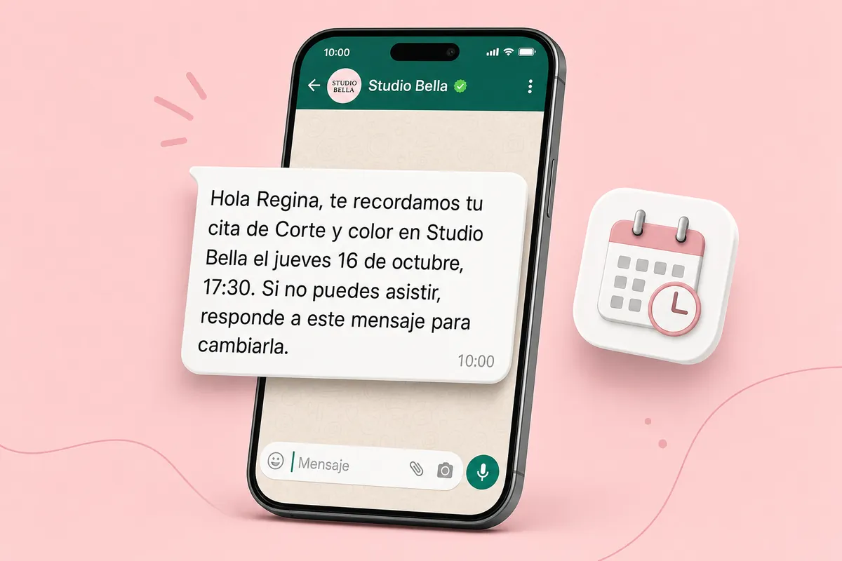 AgendaPro WhatsApp message sent with ChatSales: Beauty salons