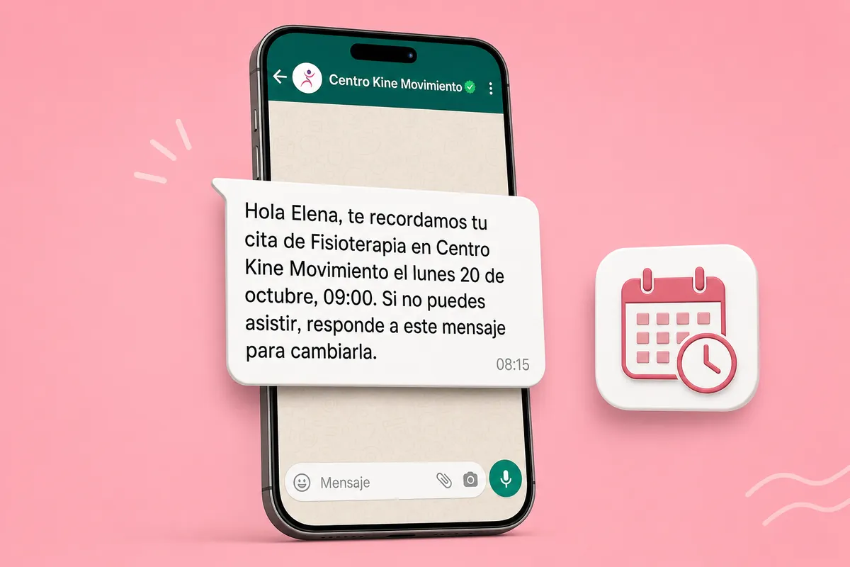 AgendaPro WhatsApp message sent with ChatSales: Health centers