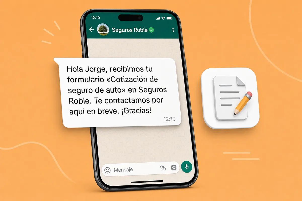 Jotform WhatsApp message sent with ChatSales: Insurance