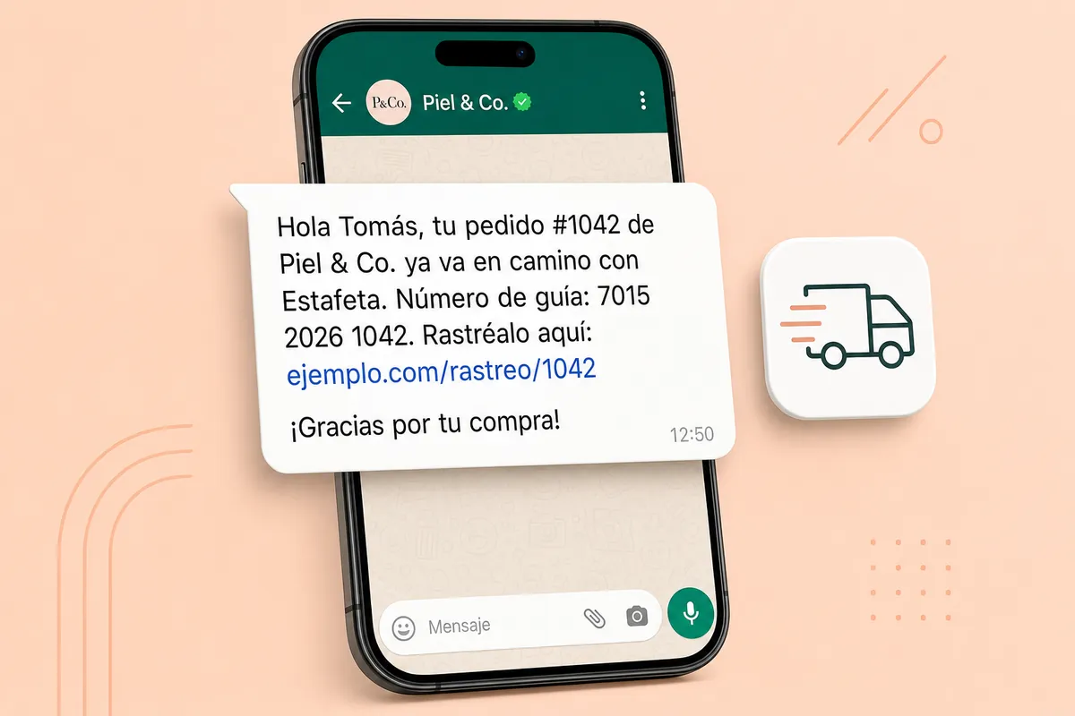 Mensaje de WhatsApp de Jumpseller con ChatSales: Tiendas de accesorios