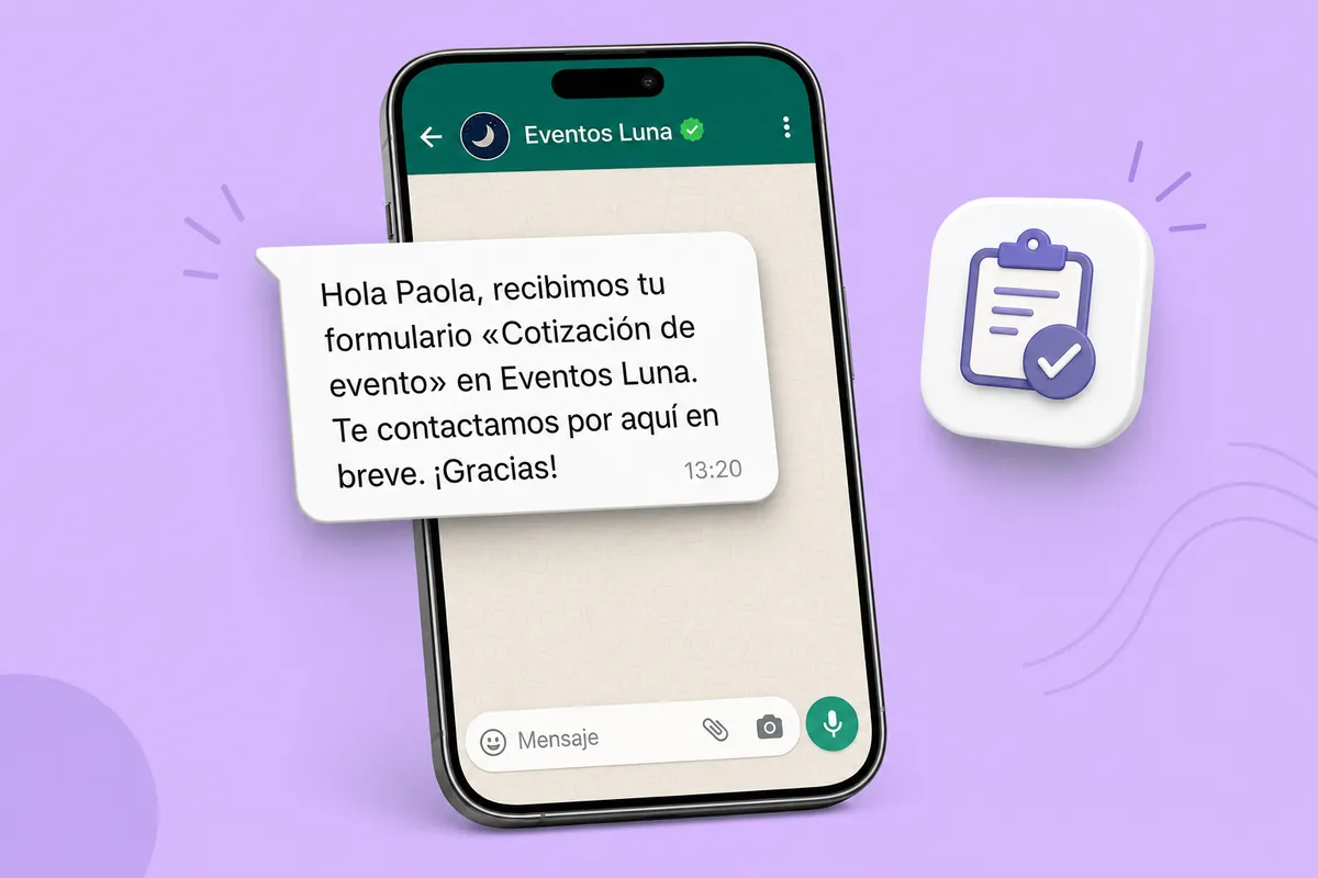 Tally WhatsApp message sent with ChatSales: Event planners
